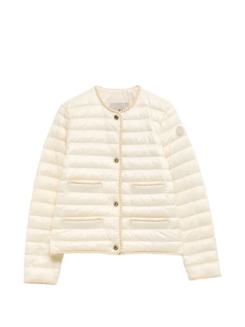 Moncler braided-trim quilted jacket Neutrals L20931A00066597YF