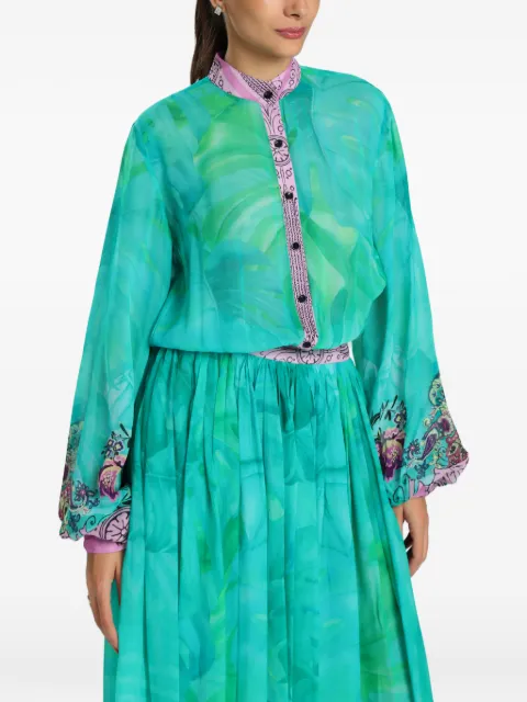 MIAU by Clara Rotescu floral-print maxi dress Green EMEER