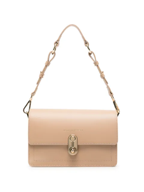 ADRIANNA FERETTI logo-print leather shoulder bag Neutrals 659626104