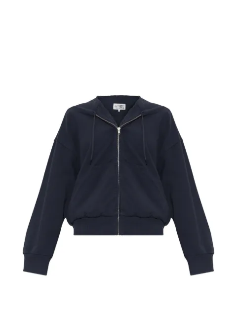 MM6 Maison Margiela drawstring zip-up hoodie Blue S52HG0045M25025