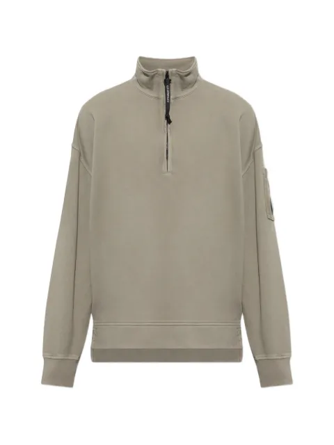 C.P. Company quarter-zip Lens-detail sweater Green 21CMSS020A006372M356