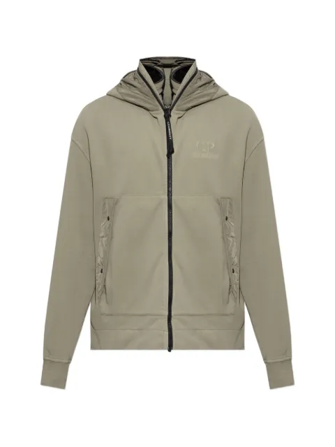 C.P. Company Goggle-detail zip-up hoodie Neutrals 21CMSS032A005835M356
