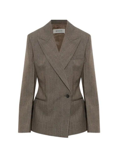Róhe double-breasted slub-texture blazer Brown 42011267