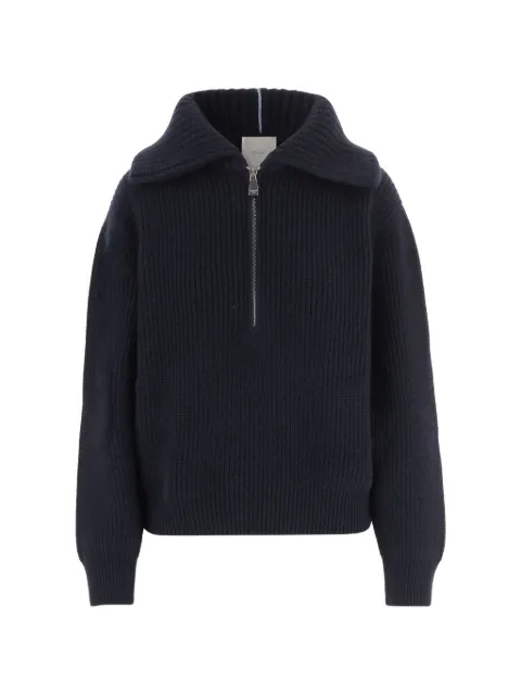 Malo ribbed-knit half-zip sweater Blue DXD057F1A02