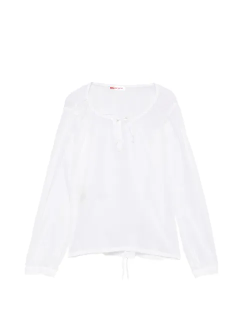 Prada Pre-Owned 1990 tie-neck drawstring blouse White PR280CAB