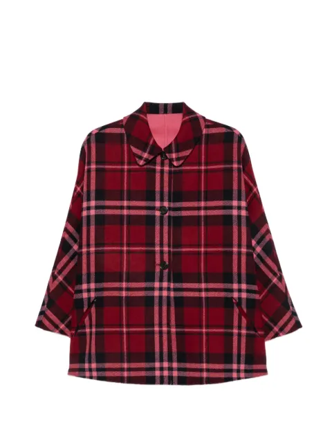 ALICIA AUDREY Clarissa check-pattern button-up reversible coat Red CA1CCLARISSACHECK