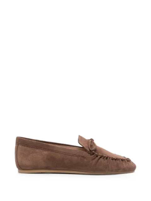 Stuart Weitzman bow-detail suede loafers Brown BRITTBOWLFR