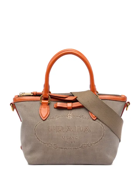 Prada Pre-Owned 2010-2026 Canvas Canapa Logo Bow satchel Neutrals MYMIJEKU8KTVJJYP