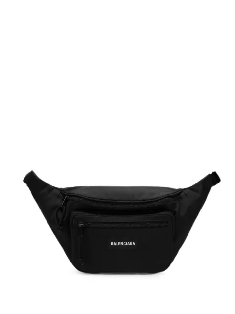 Balenciaga logo-patch zip-fastening belt bag Black 4823892JMF7