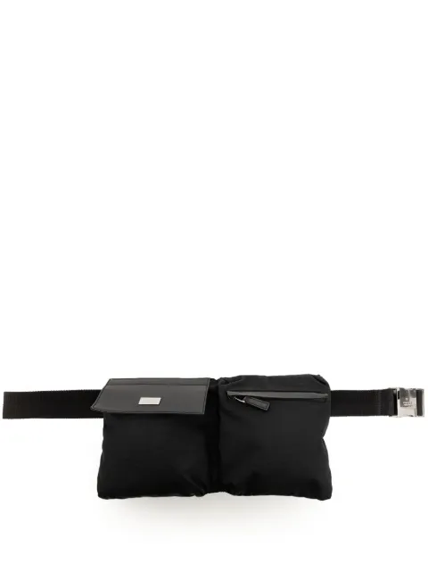 Gucci Pre-Owned 2000-2015 Nylon Double Pocket belt bag Black ILW3HXE1DUZCBAFM