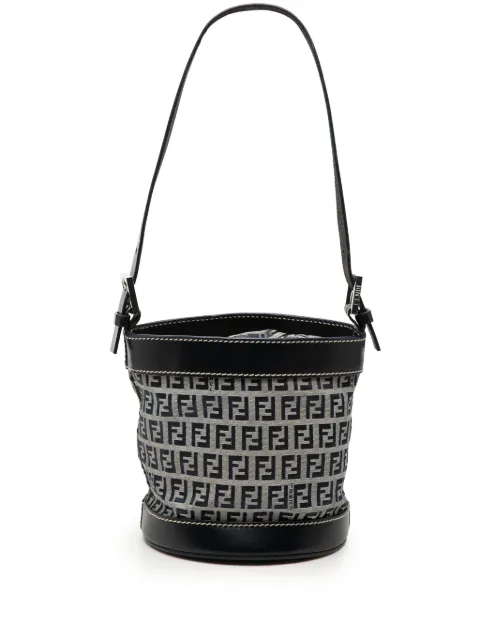 Fendi Pre-Owned 1990-2000 Zucchino Canvas bucket bag Black 2VLXM15X6Q2FJJE0