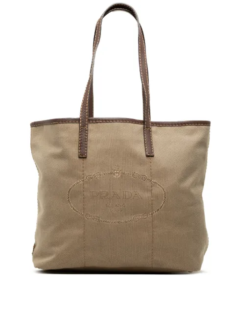 Prada Pre-Owned 2000-2013 Canvas Canapa Logo tote bag Brown B1GRR7U3NK0NI61I