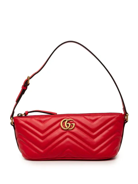 Gucci Pre-Owned 2016-2026 GG Marmont Matelasse Calfskin shoulder bag Red 4IZTVA8CYMCD1MGU