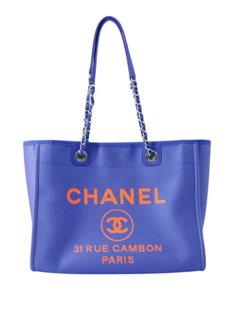 CHANEL Pre-Owned 2021 Small Canvas Deauville tote bag Purple X323O2ZFPD01ZI8H