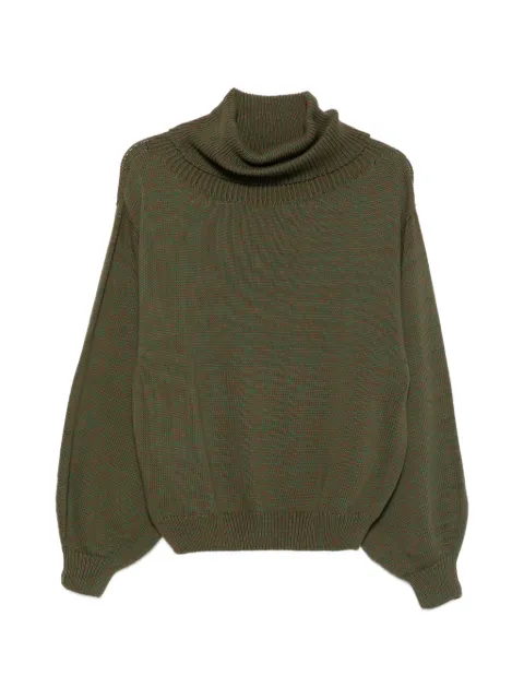 Baserange ribbed-knit roll-neck sweater Green PUCATCO