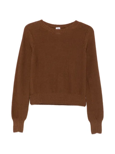 Baserange ribbed-trim sweater Brown PUTSCO