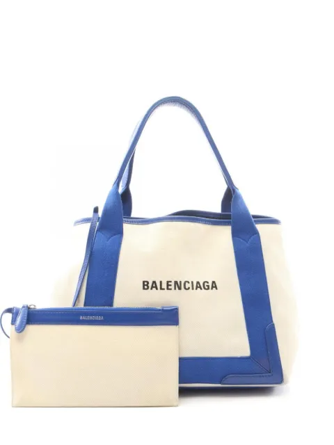 Balenciaga Pre-Owned Cabas leather-trim tote bag Neutrals 1084849