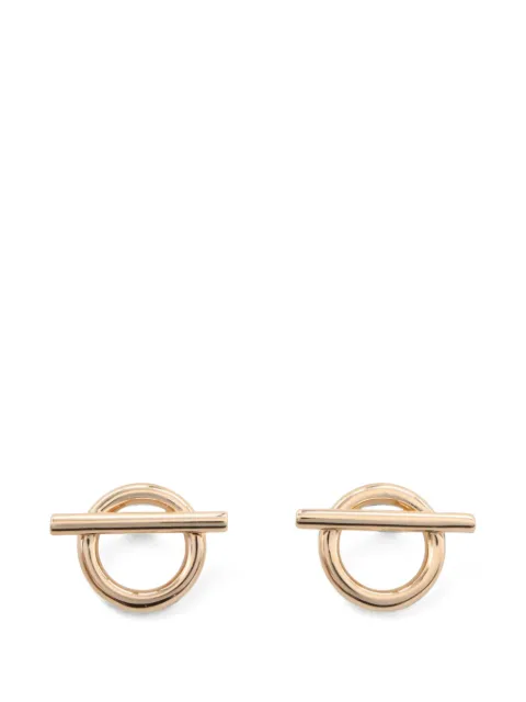 Hermès Pre-Owned Finesse logo-engraved earrings Pink 1085049