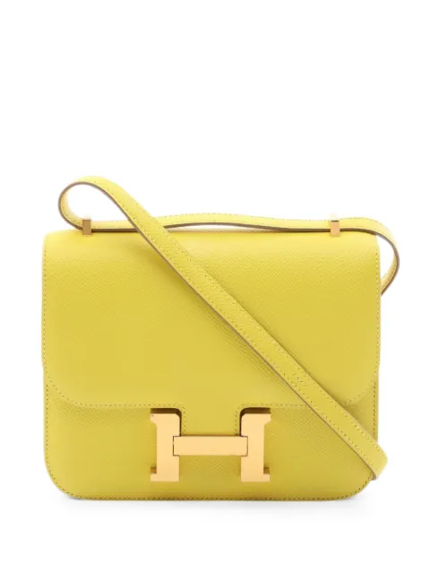 Hermès Pre-Owned 2019 mini Constance 3 shoulder bag Yellow 1085997D