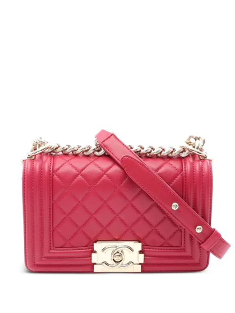 CHANEL Pre-Owned 1991-1994 small Boy Chanel leather shoulder bag Pink 10862412397687