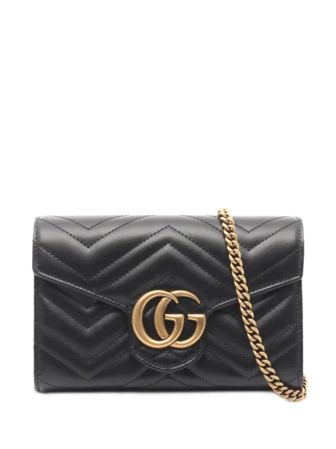 Gucci Pre-Owned GG Marmont leather shoulder bag Black 1085826