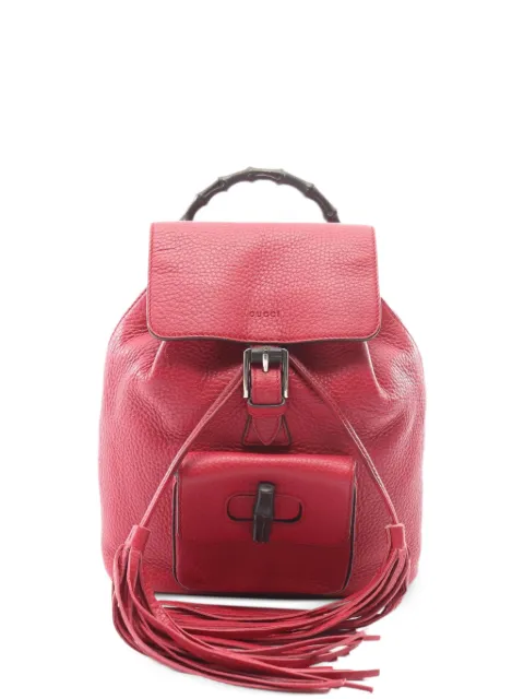 Gucci Pre-Owned Bamboo leather backpack Red 1083367