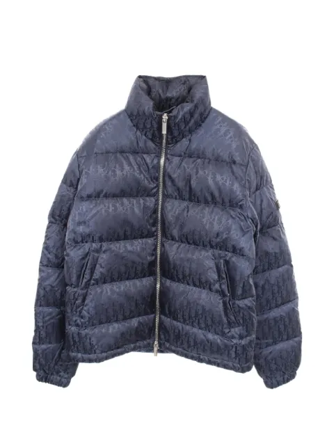 Christian Dior Pre-Owned Oblique puffer jacket Blue 1084488