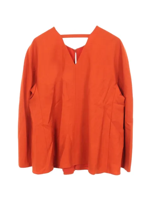 Hermès Pre-Owned V-neck long-sleeve top Orange 1075367