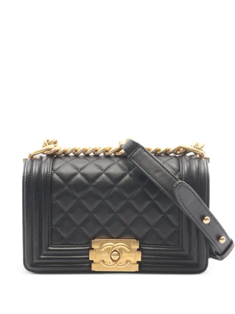 CHANEL Pre-Owned 2014-2015 Boy Chanel chain shoulder bag Black 108688120320228