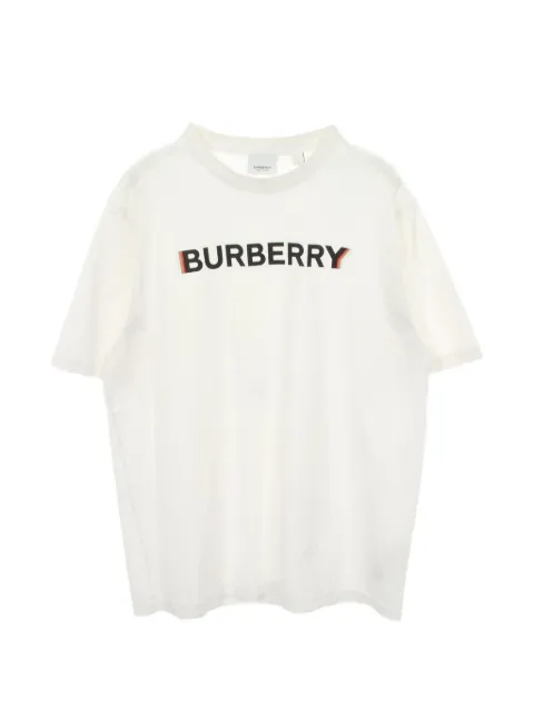 Burberry Pre-Owned logo-print short-sleeve T-shirt White 1064508