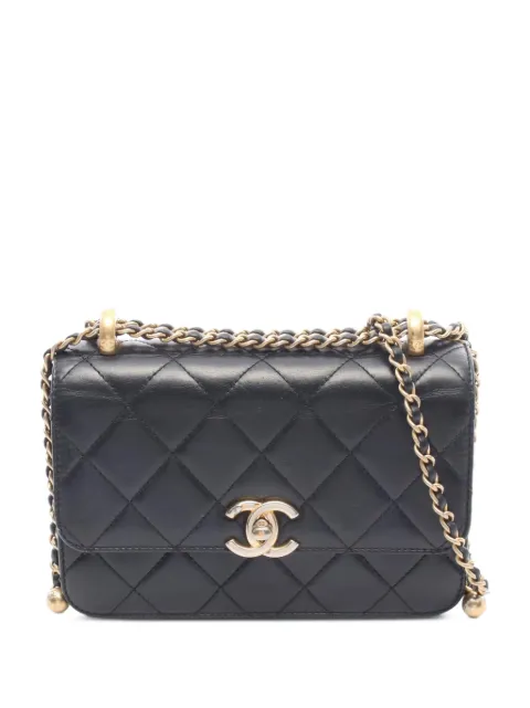 CHANEL Pre-Owned 2021 Single Flap quilted chain shoulder bag Black 1086946L5T010L1
