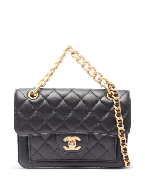 CHANEL Pre-Owned 2021s matelassé small flap mini shoulder bag Black 1087429GAHL30CL
