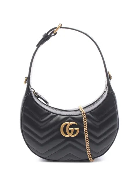 Gucci Pre-Owned GG Marmont chevron-quilted shoulder bag Black 1085824