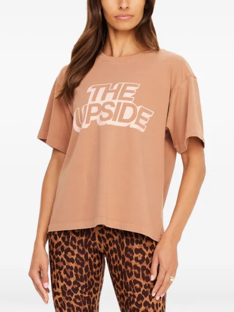 The Upside logo-print cotton T-shirt Neutrals USW326062