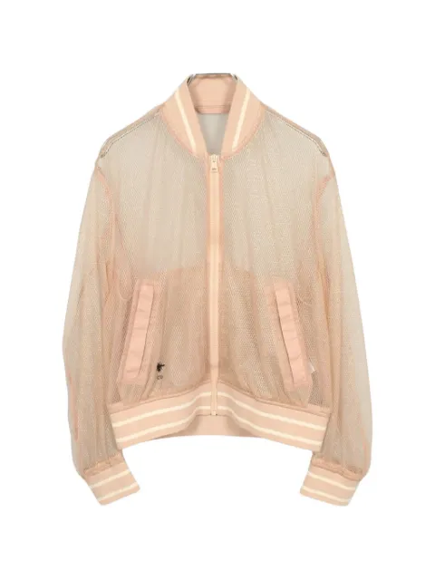 Christian Dior Pre-Owned fishnet zip-up bomber jacket Pink 1084455