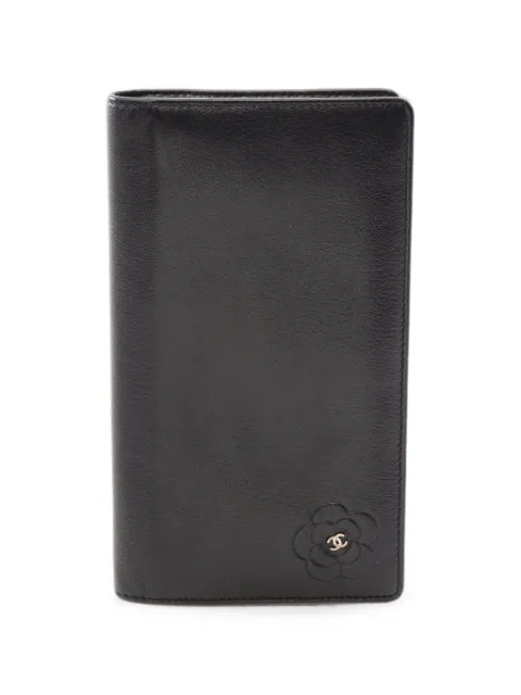 CHANEL Pre-Owned 2008-2009 Camellia bi-fold wallet Black 108647812546085