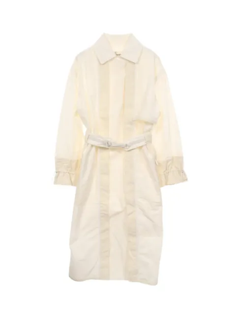 Hermès Pre-Owned convertible-collar belted cotton coat Neutrals 1067339