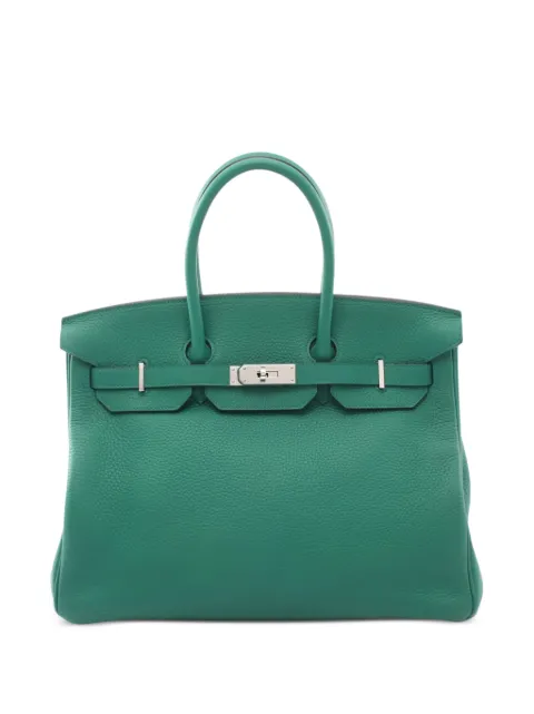 Hermès Pre-Owned 2018 35 Birkin leather tote bag Green 1085932C