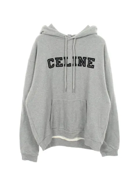 Celine Pre-Owned flocky logo hoodie Grey 1066844