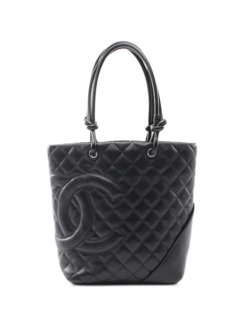 CHANEL Pre-Owned 2005-2006 medium leather tote bag Black 108681810132972