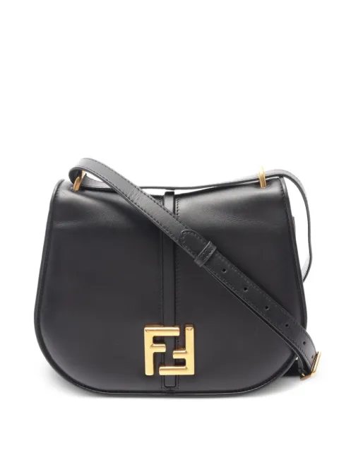 Fendi Pre-Owned Camon calf leather shoulder bag Black 1086923