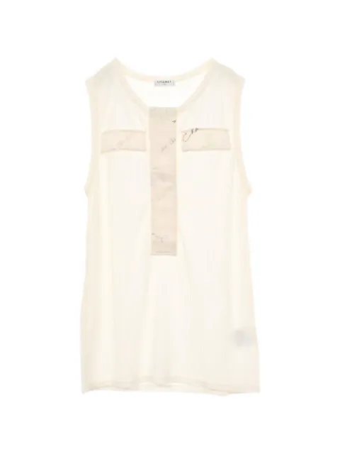 CHANEL Pre-Owned 1986-1988 ribbed tank top Neutrals 1083450