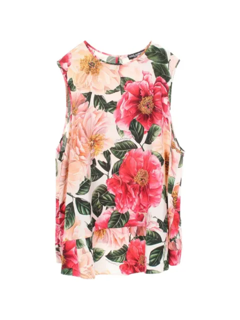 Dolce & Gabbana Pre-Owned floral-print sleeveless top Neutrals 1083532