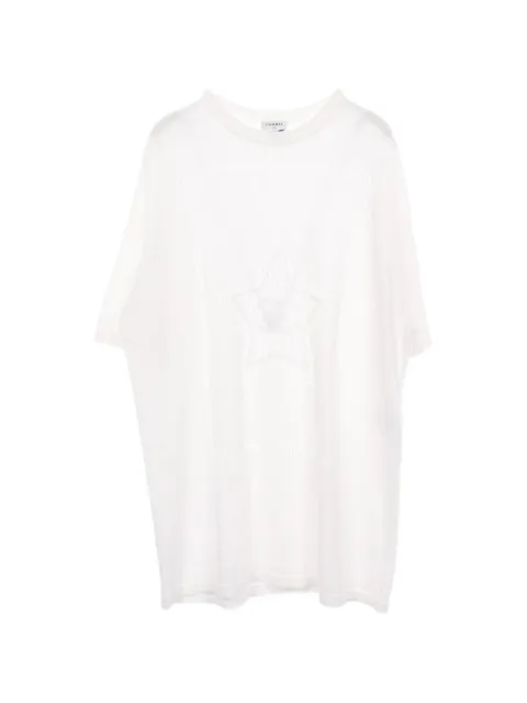 CHANEL Pre-Owned 1986-1988 Coco Mark star T-shirt White 1083903