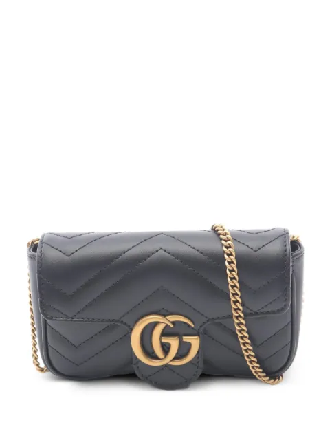 Gucci Pre-Owned GG Marmont super mini shoulder bag Black 1085565