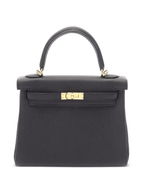 Hermès Pre-Owned 2025 25 Kelly Togo-leather tote bag Black 1086411K