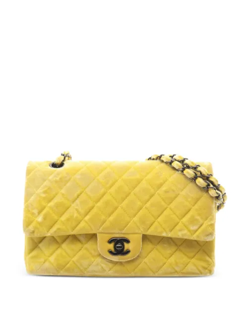 CHANEL Pre-Owned 2014-2015 Matelassé double flap shoulder bag Yellow 108694420172487
