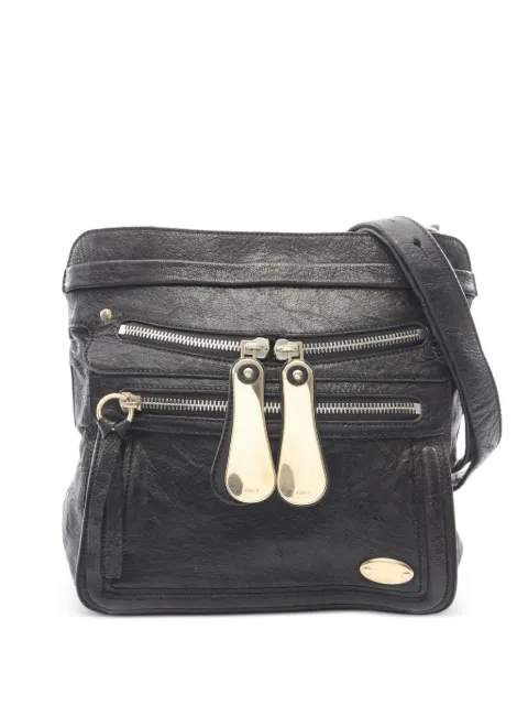 Chloé Pre-Owned Bay front-zip pockets shoulder bag Black 1084840