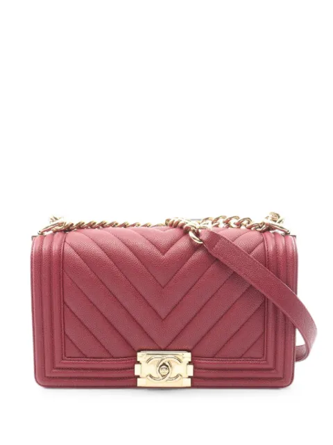 CHANEL Pre-Owned 2017-2018 Boy Chanel shoulder bag Red 108741824916218