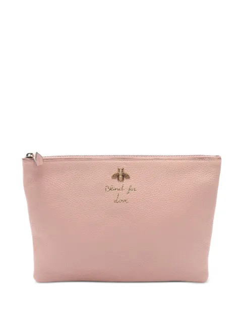 Gucci Pre-Owned Animalier bee clutch bag Pink 1086501